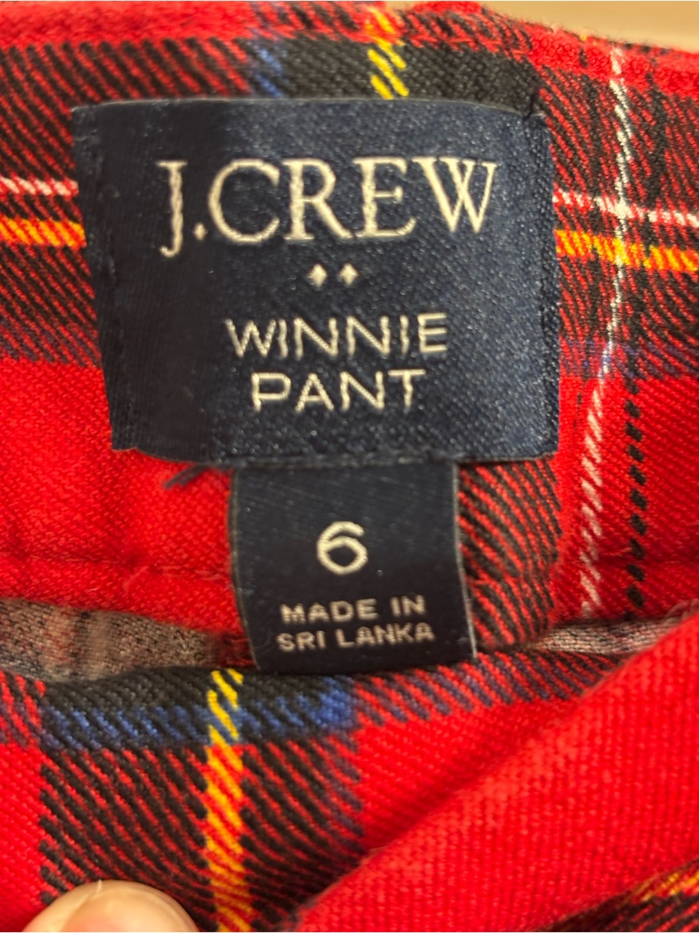 J.Crew Winnie Pant Size 6 Red Tartan Plaid Slim Ankle Pants Holiday - Picture 5 of 6